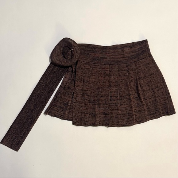 isa boulder brown belted skirt